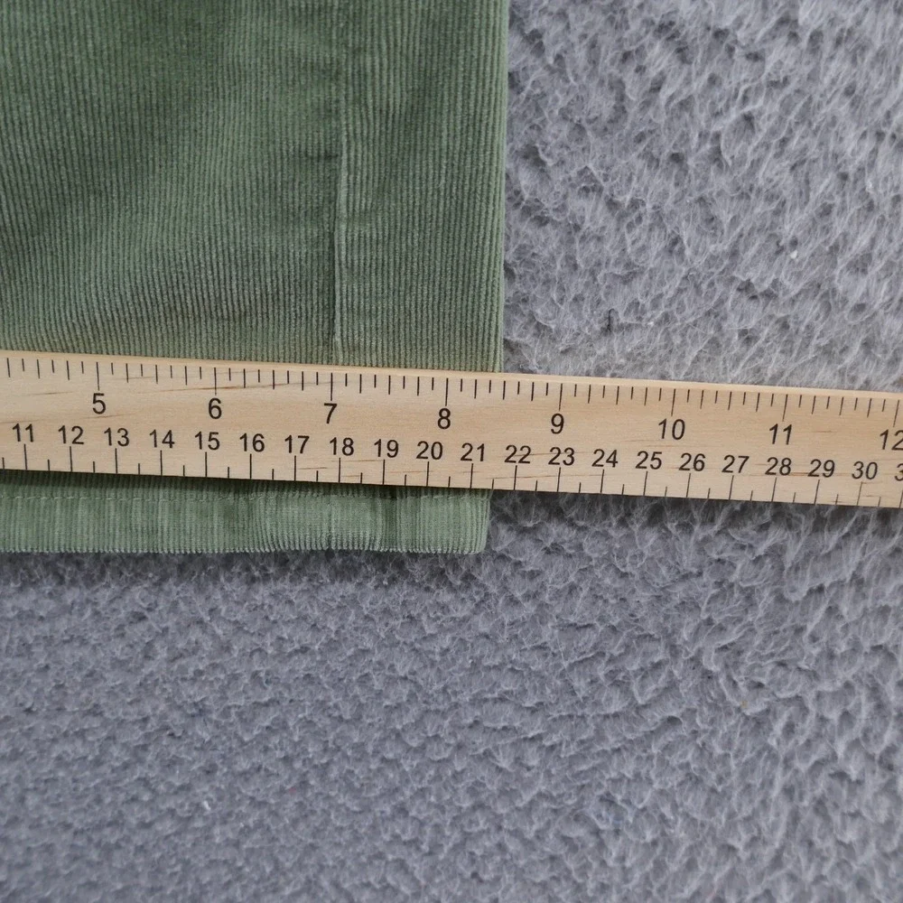 We The Free Green Corduroy Flare Pants Side Zip Mid Rise Size 26 OB1604308